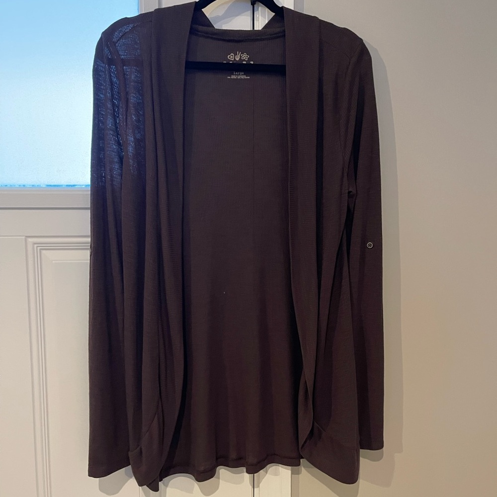 Mudd Brown Open-Front Cardigan